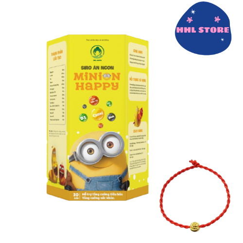 Siro ăn ngon MINION HAPPY hỗ trợ tiêu hóa tốt, tăng sức đề kháng giúp trẻ phát triển cân nặng chiều cao, Tặng Mẫu Test Nước Hoa Lua