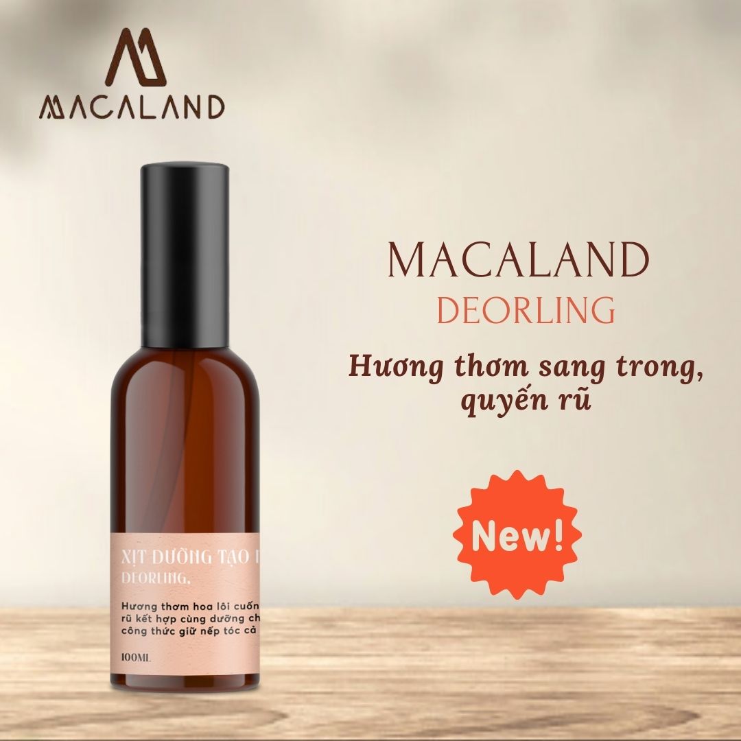 Xịt dưỡng, tạo nếp tóc 2in1 hương nước hoa MACALAND 100ml