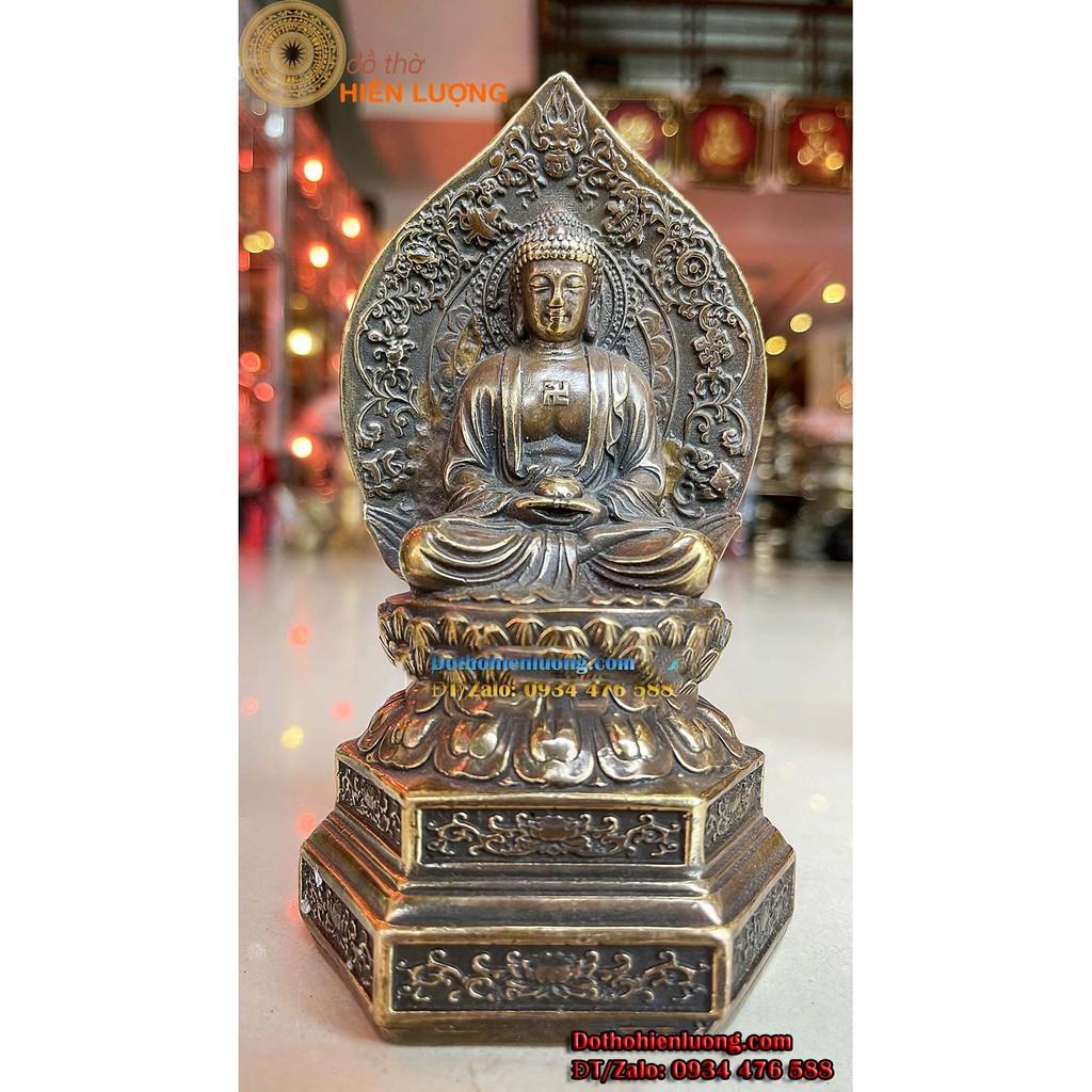 Bộ Tượng Đồng Tam Thế Phật, Tam Thánh Ngồi Bằng Đồng Màu Giả Cổ