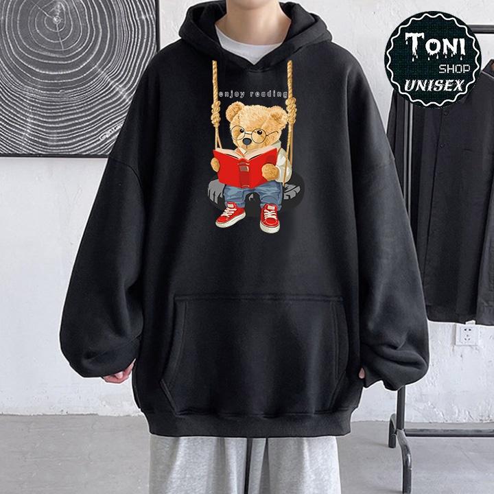 ÁO HOODIE NỈ BÔNG GẤU ĐU DÂY (HD4040 - Kèm Ảnh Thật)