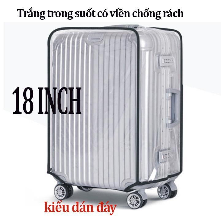 Bao trùm bọc vali nhựa Trong suốt Viền đen 6 size EV1