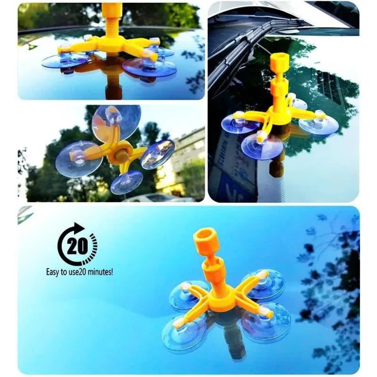 Keo Dán Kính xóa vết Nứt kính Chắn Gió Xe Hơi đủ phụ kiện