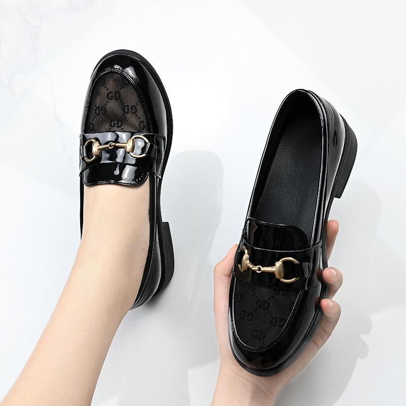 Small leather shoes female British style 2021 new Japanese jk flat-soled transparent net single shoes all-round student college style Korean version