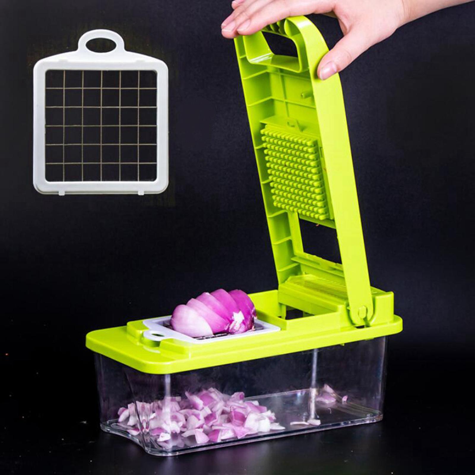8 in 1 Vegetable Chopper for Salad Potato Food Chopper Kitchen Gadgets green
