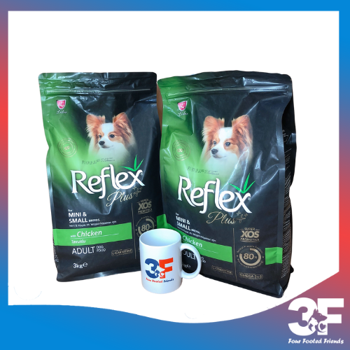 Thức ăn hạt chó Reflex Plus Mini &amp;amp; Breeds Vị Gà Cho Chó Con Và Chó Nhỏ Bao 3KG