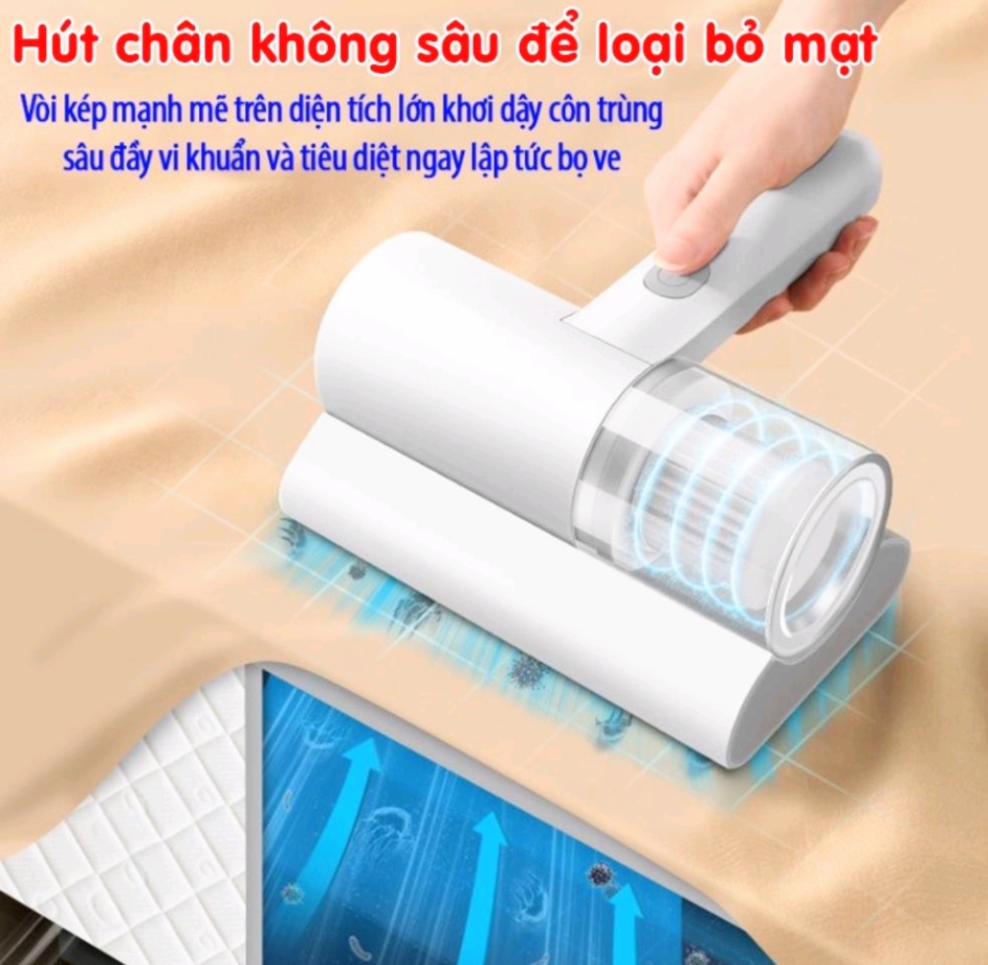 MÁY HÚT BỤI GIƯỜNG NỆM GHẾ SA LÔNG SIÊU SẠCH DIỆT KHUẨN TIA CỰC TÍM UV THÔNG MINH MÁY CẦM TAY ĐA NĂNG TIỆN DỤNG