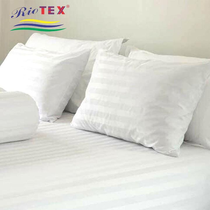 Bộ ga Cotton RIOTEX trắng sọc 3 phân 2.2mx2m