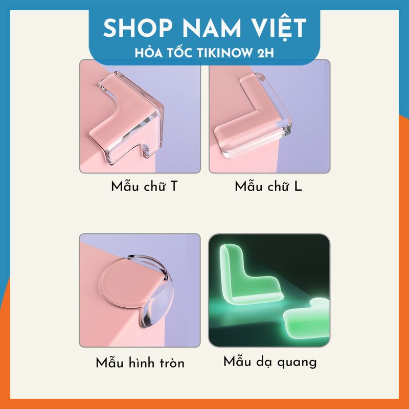 Set 5 Bịt Góc Bàn Ghế Silicon Trong Suốt (Kèm Keo 2 Mặt) - Bo Góc Chống Va Chạm An Toàn Cho Trẻ Em