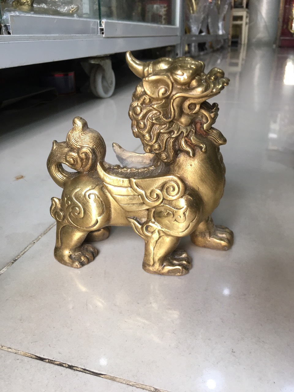 Cặp Tỳ Hưu Đúc Bằng Đồng Cao 10cm,Vật Phẩm Phong Thủy