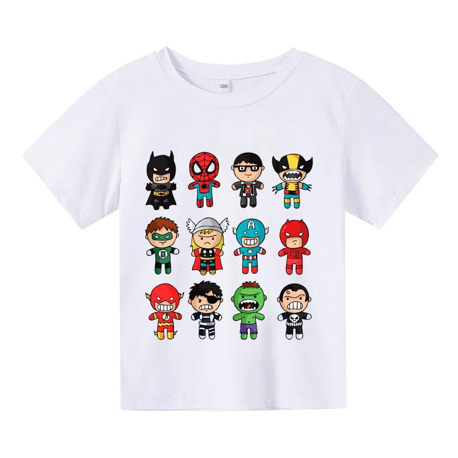 Áo thun trẻ em MARVEL CHIBI, 4 màu, có size người lớn, King Cotton