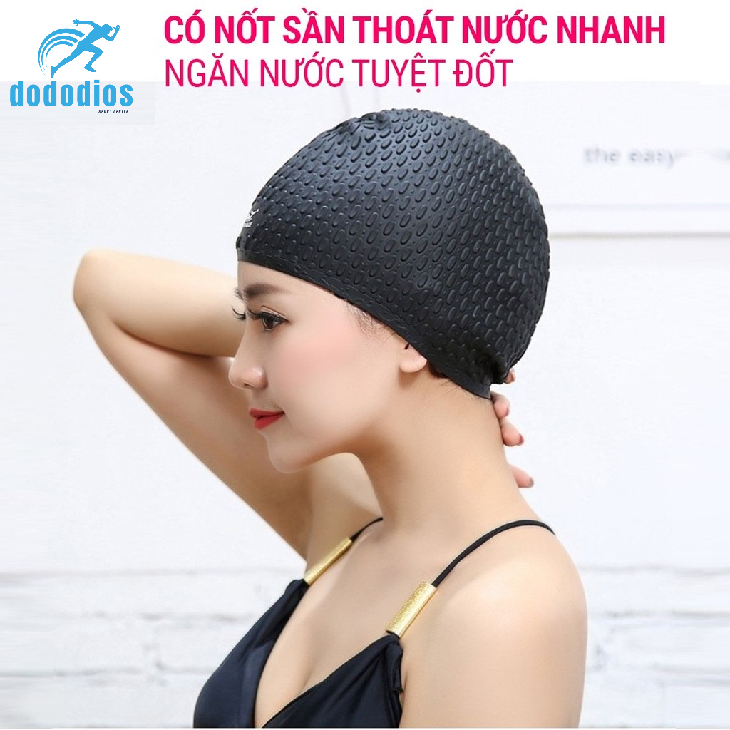 Nón bơi mũ bơi có nốt sần thoát nước nhanh CA32 chất liệu cao cấp cho người lớn, nam, nữ và trẻ em trên 8 tuổi - Hàng Chính hãng dododios