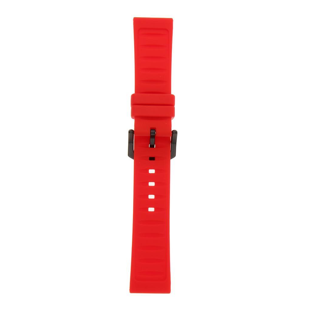 Red Silicone Rubber Wristband Watch Strap Band Replace Accessories 19mm