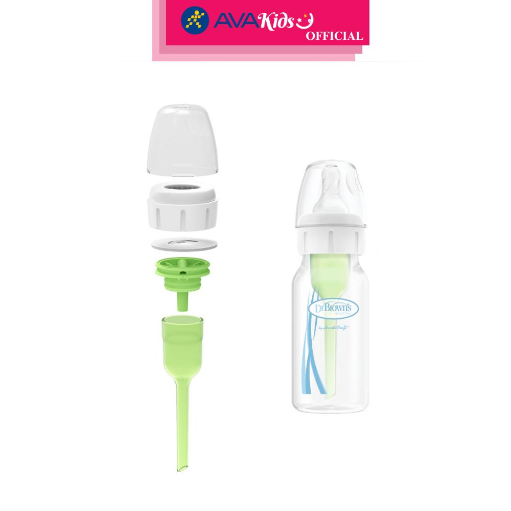Bình sữa nhựa PP Dr.Brown's cổ hẹp 120 ml (mọi độ tuổi) - Giao bao bì ngẫu nhiên - Hàng Chính Hãng