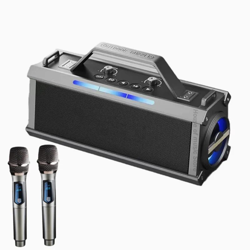 Bộ Loa Karaoke 2 micro công suất cao âm thanh sống động OUTDOOR BUZZER K1 200W Peak Power pin 8000mAh