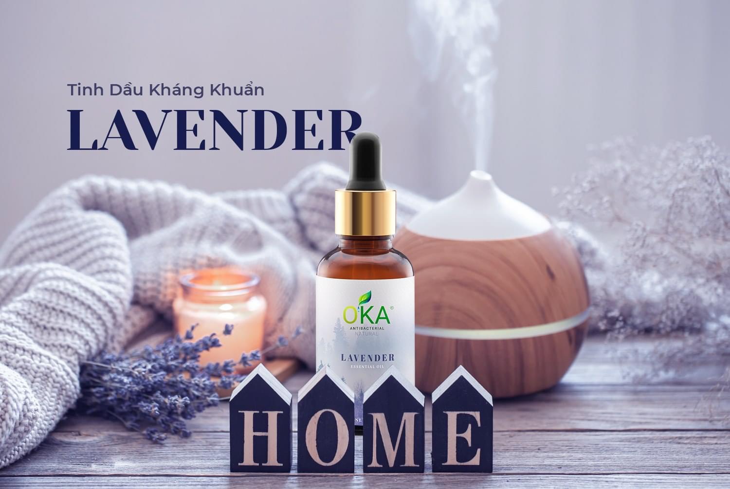 Tinh Dầu Nguyên Chất Thiên Nhiên OKA Mùi Hoa Lavender Giúp Khử Mùi, Thơm Phòng Chai 30ml