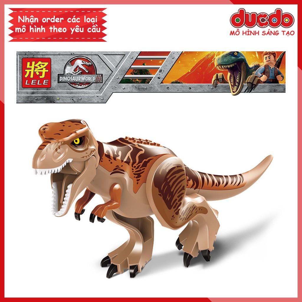 Siêu khủng long T REX Jurassic World siêu chất - Đồ chơi Lắp ghép Xếp hình Minifigues Mini LeLe Mô hình