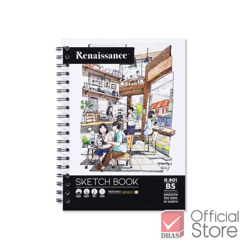 Sổ 50 giấy vẽ phác thảo Renaissance Sketchbook R-902 100G 50SH