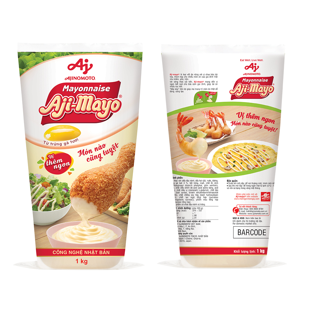 Xốt Mayonnaise Aji-mayo® Vị Nguyên Bản 1kg/Tuýp