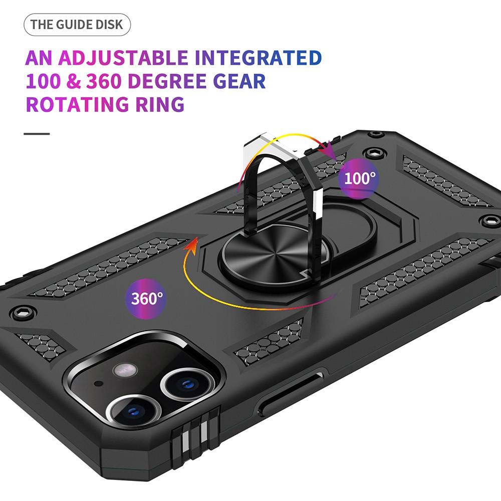 Ốp lưng cho iPhone 12 mini Pro Max chống sốc 2 lớp kèm nhẫn iring làm giá đỡ