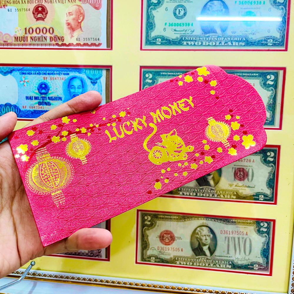 {SẴN HÀNG} 10 CÁI Bao Lì Xì Cao Cấp : Hồng Bao Đỏ Lucky Money Hình Con Mèo 2023 Ép Kim Sang Trọng , Tặng Lì Xì Tết NELI