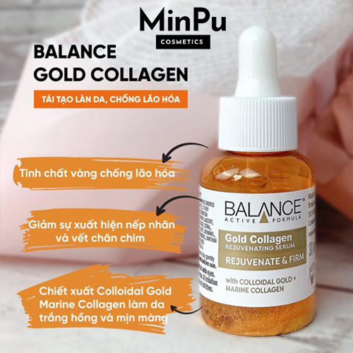 Balance Active Formula Gold+ Marine Collagen Rejuvenating Serum - tinh Chất Dưỡng Da Căng Bóng, Dành cho da Lão Hóa 30ml (Made in UK)