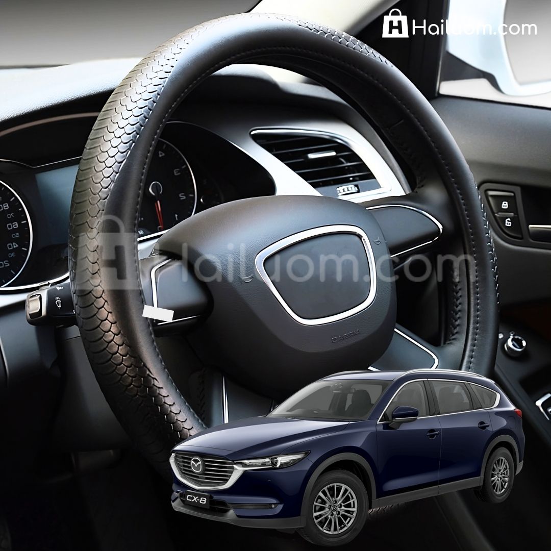 Bọc Vô Lăng ô tô cho MAZDA CX8 Da Thật Họa Tiết Da Rắn Cao Cấp