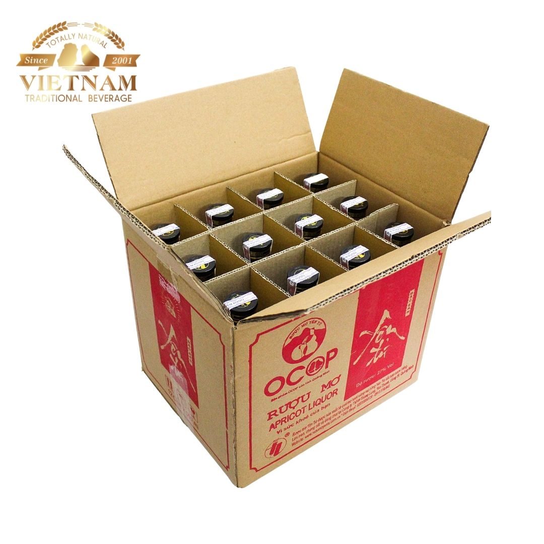 Thùng Rượu Mơ Yên Tử 27% Vol - 12 Chai Thủy Tinh 500ml