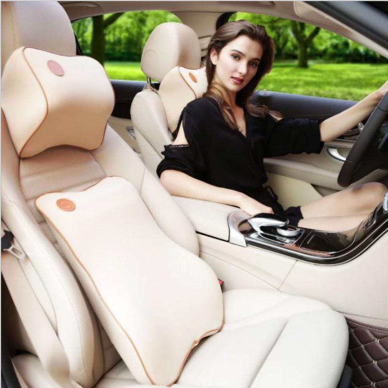 ️️ Bộ gối tựa đầu và lưng ô tô cao su non cao cấp 206672