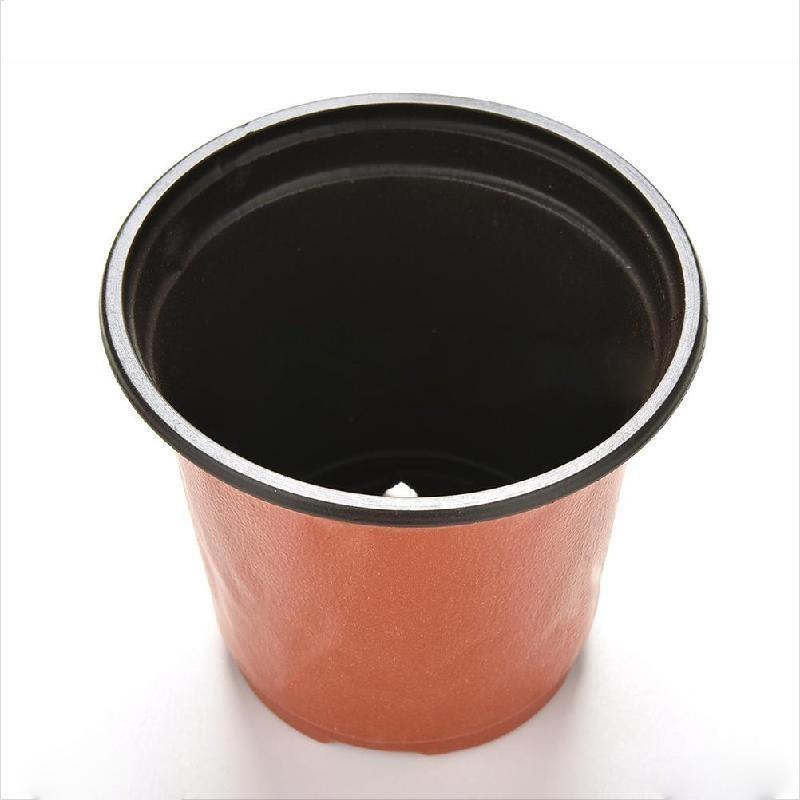 Set 5 chậu, set 10 chậu nhựa trồng cây hai màu, chậu nhựa mỏng màu nâu dùng trồng cây con, ươm hạt, ươm cây