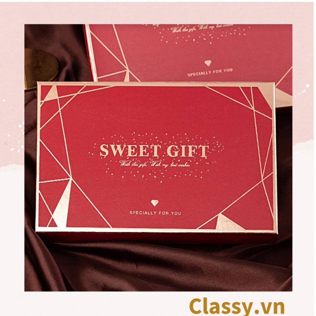 XÉ LẺ Bộ túi giấy Classy hoặc Hộp quà 26 * 16 * 5,5cm đựng quà In chữ Sweet Gift phong cách châu Âu Q320