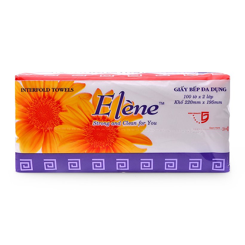 Giấy bếp đa dụng 2 lớp Elene gói 100 tờ