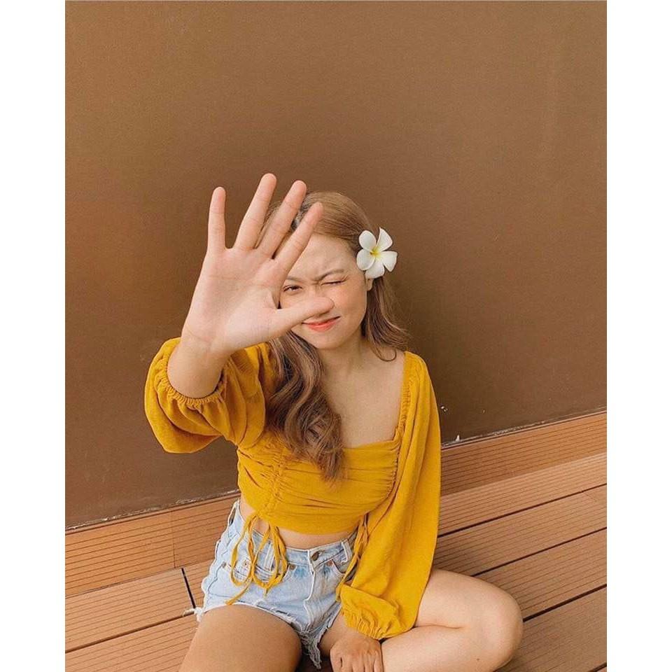 Croptop rút dây nhiều màu