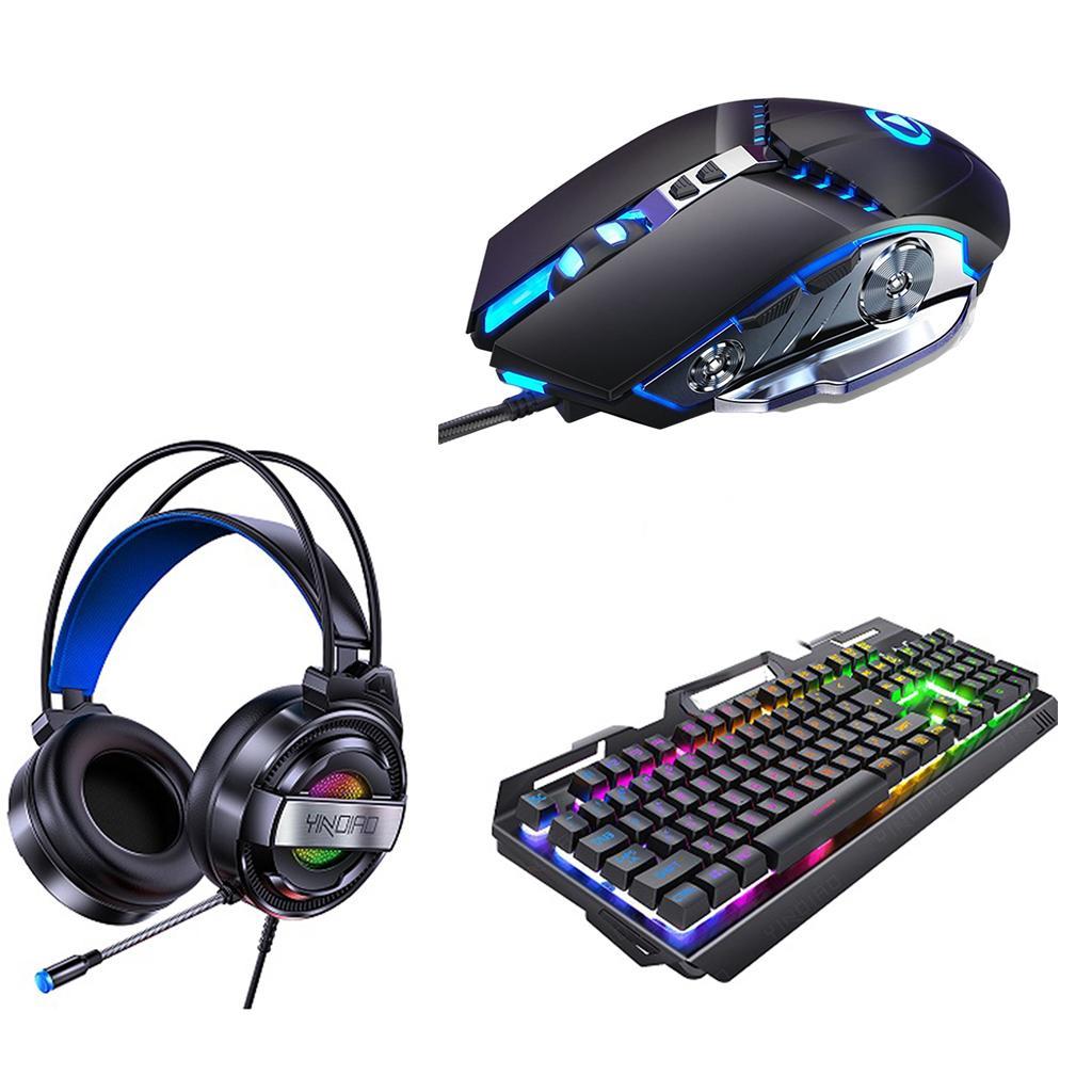 Wired Gaming Keyboard and Mouse 3200 DPI for Windows PC Gamers Set A