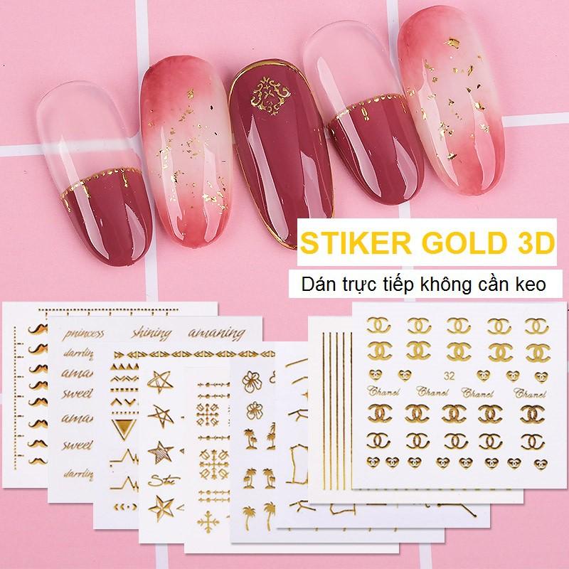 Sticker gold - hình dán móng vàng tráng gương