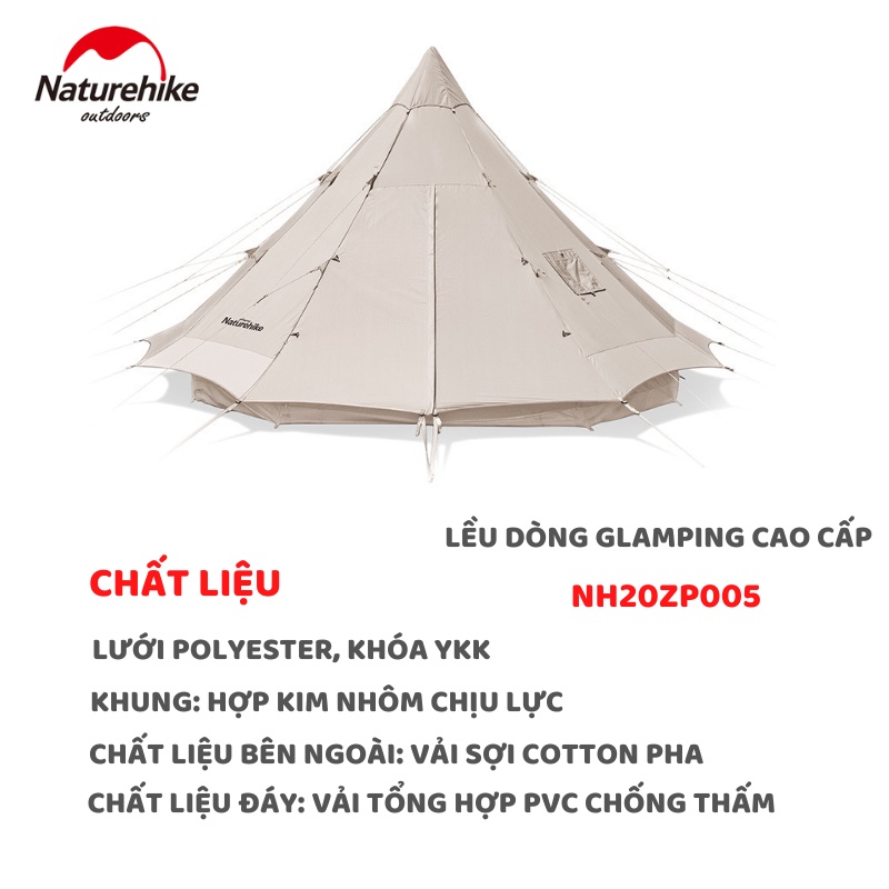 Lều cắm trại glamping 5-8 người NatureHike NH20ZP005