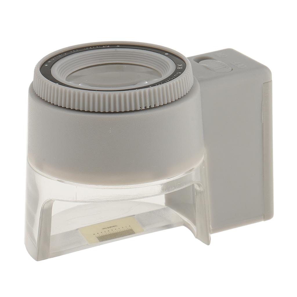8X Magnification Magnifier Loupe Lens Magnifying Glass with LED Light Scale
