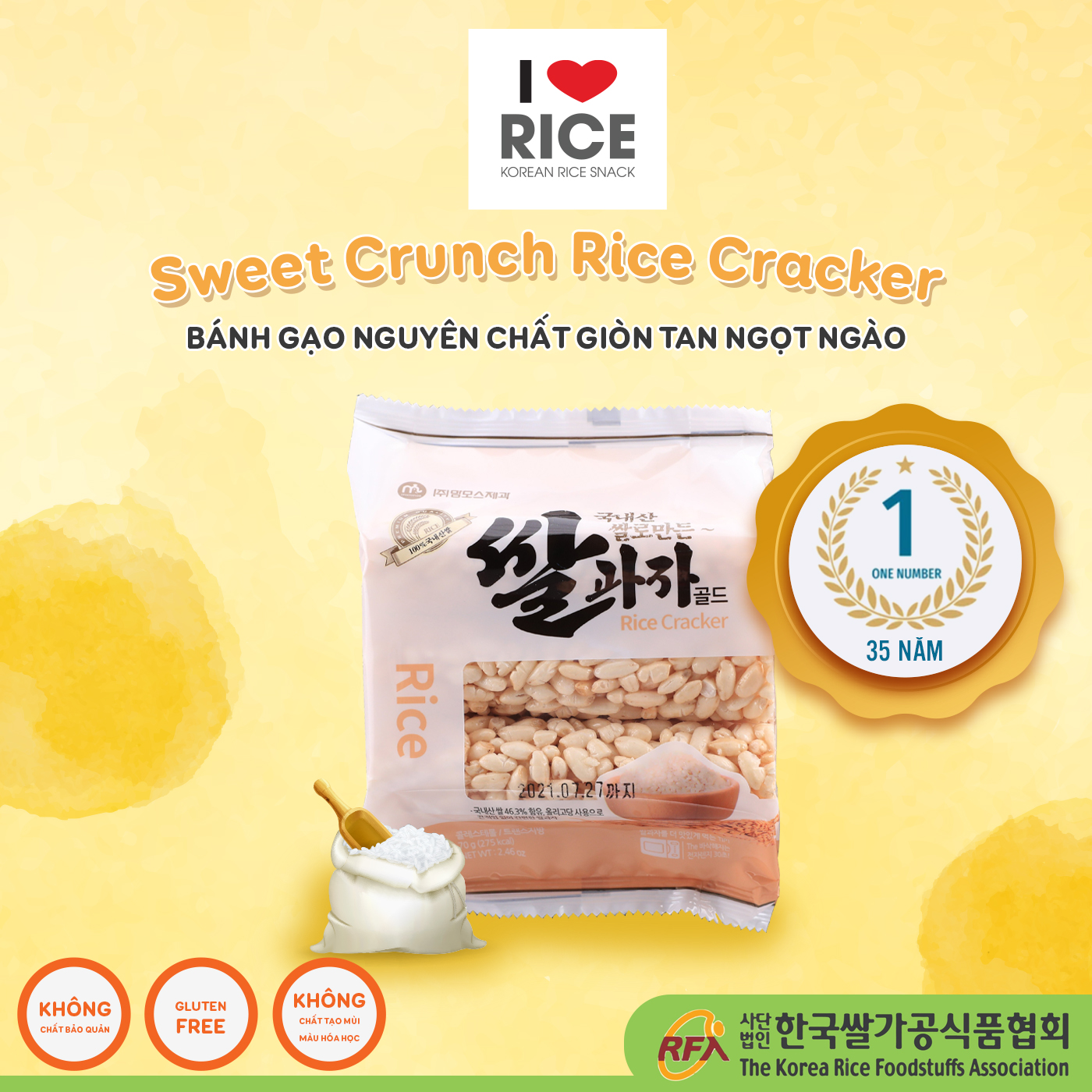 Bánh gạo nguyên chất (Rice Cracker) 70g