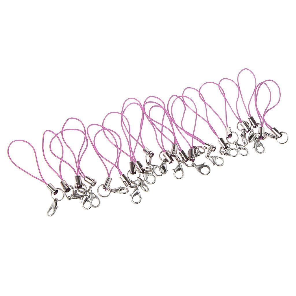 2x20pcs DIY Mobile Cellphone Keychain Lanyard Charms DIY Rope Light