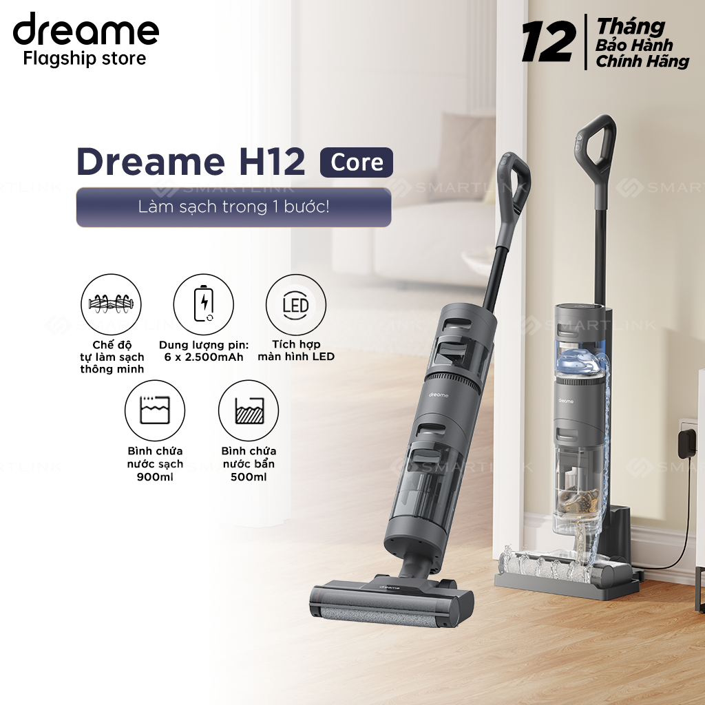 Máy hút bụi khô &amp; ướt Dreame H12 Core - Làm sạch 1 bước - Bản quốc tế - Hàng chính hãng
