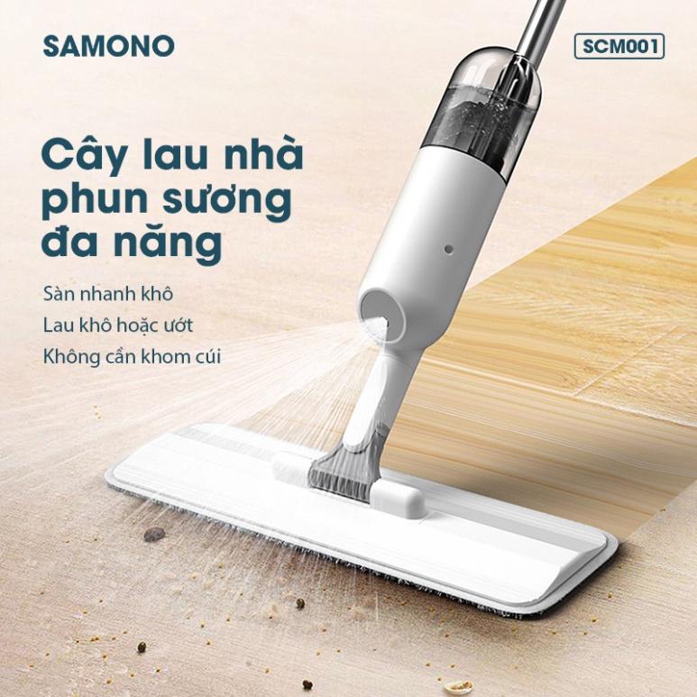 Cây lau nhà phun sương đa năng SAMONO SCM001 - đầu xoay 360 độ linh động - hai cơ chế lau khô ướt - Hàng chính hãng