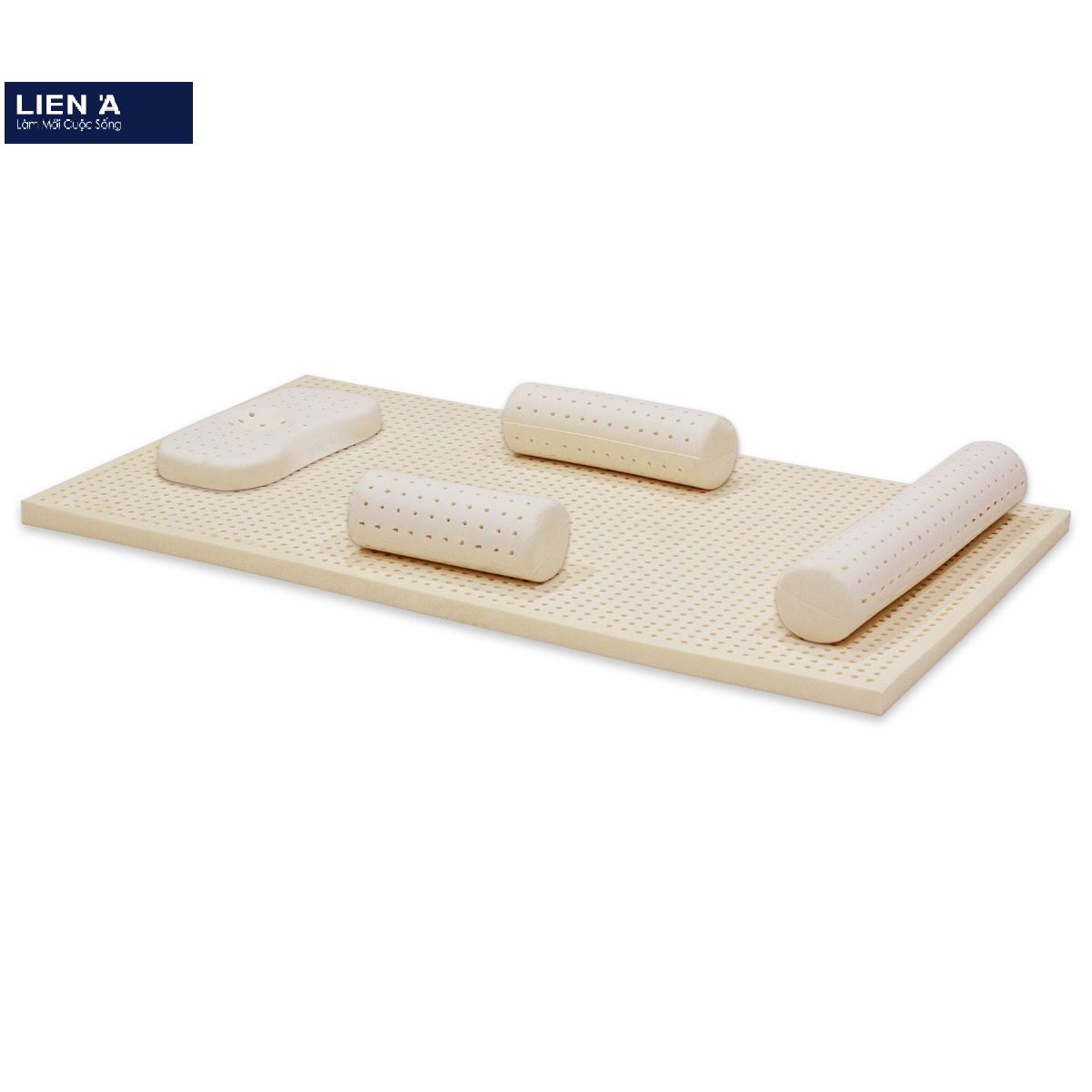 Combo Gối Nệm Cao Su Em Bé Liên Á Bambino- cao 5cm - Cao Su Thiên Nhiên 100