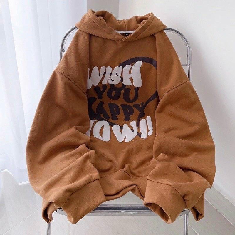 Áo Khoác Hoodie WISH NOW 9 Vải Nỉ PE Cách Nhiệt Cao Cấp Phối Nón Rộng Có Cúc Bấm Phong Cách Ulzzang Hot Trend Mới