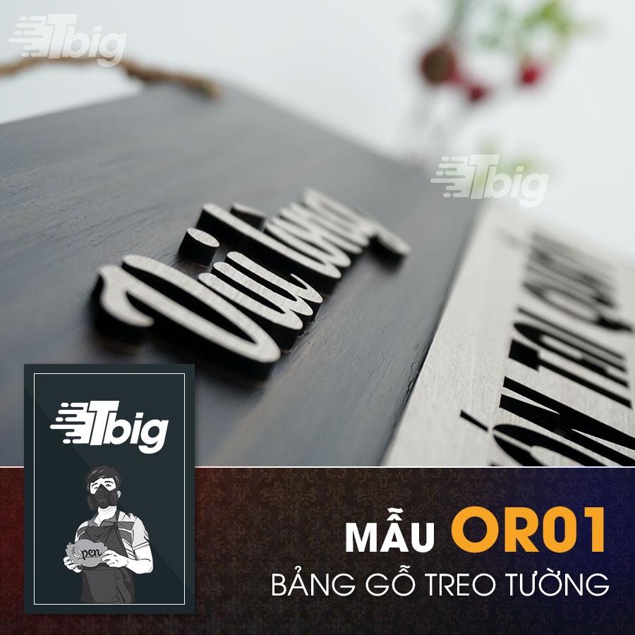 Bảng gỗ treo nội dung vui lòng gọi món tại quầy thiết kế đơn giản sang trọng