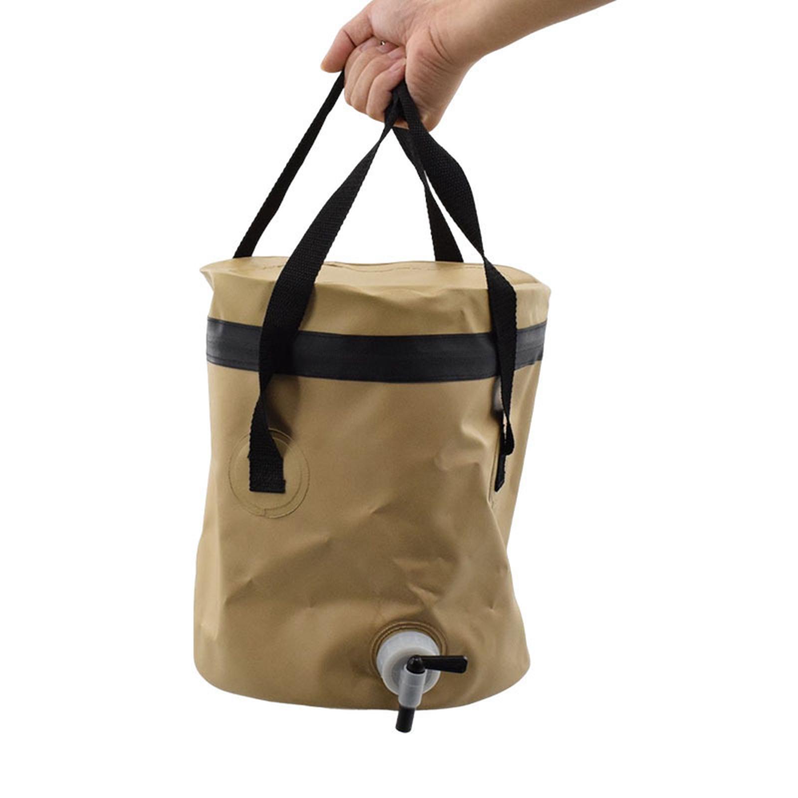 Collapsible Bucket Fishing Bucket with Handle Multipurpose with Faucet Water Container Wash Basin for Camping Hiking Picnic Outdoor Boating