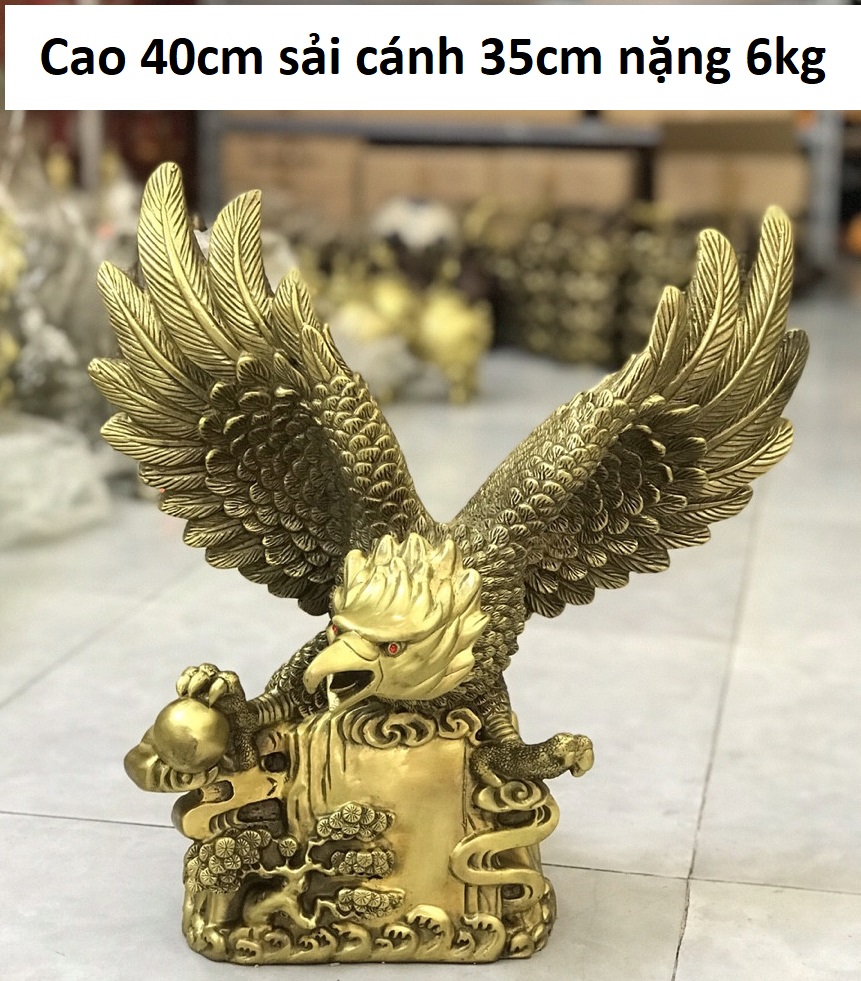 Tượng Đại bàng cắp ngọc bằng đồng MS300
