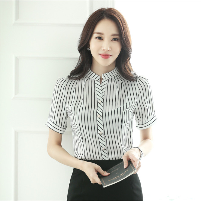 Áo sơ mi , sơ mi nữ trắng ngắn tay kẻ caro SM50