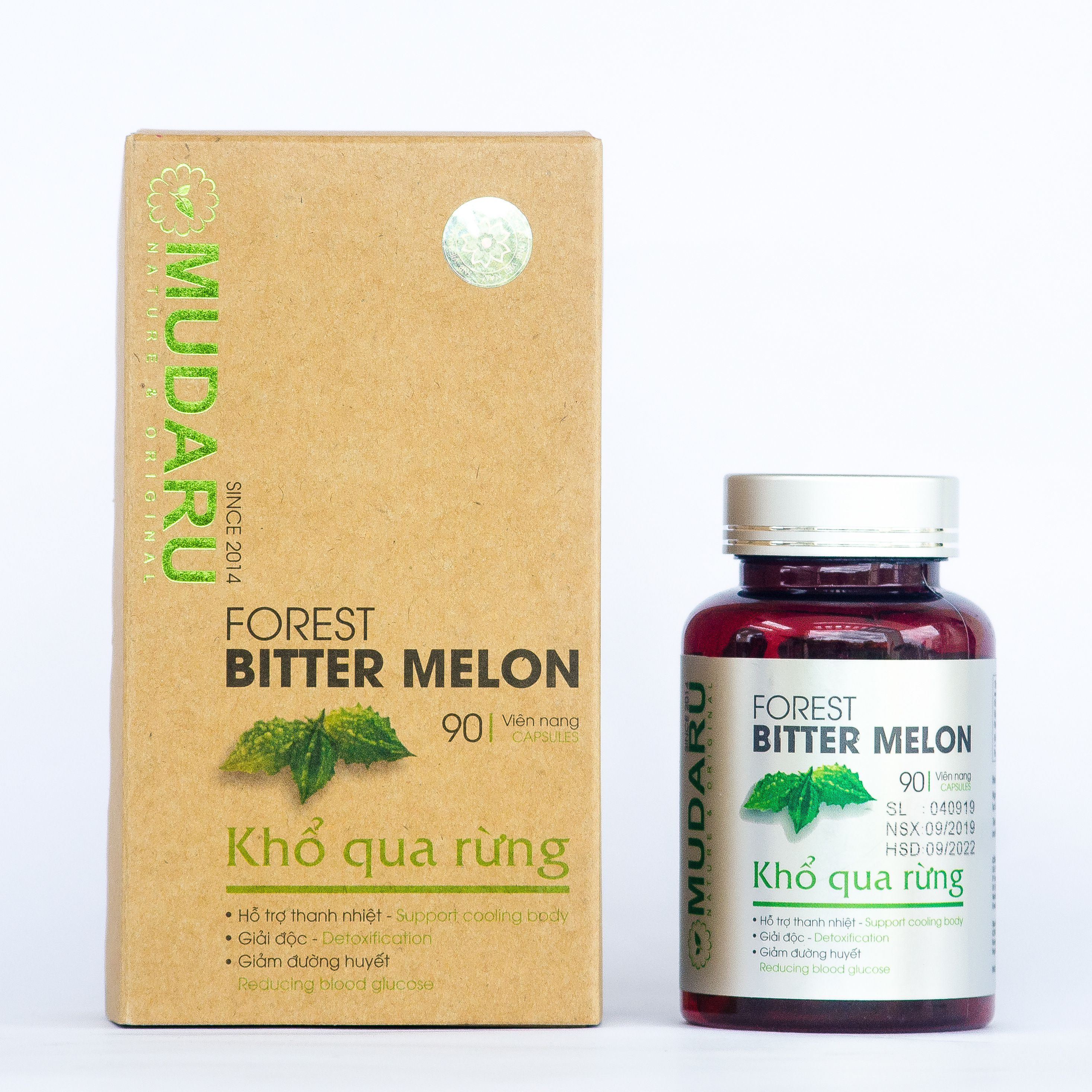 Viên Uống Khổ Qua Rừng Mudaru Hộp 90 Viên Hỗ Trợ Tiểu Đường, Cao Huyết Áp, Mỡ Máu, Mất Ngủ