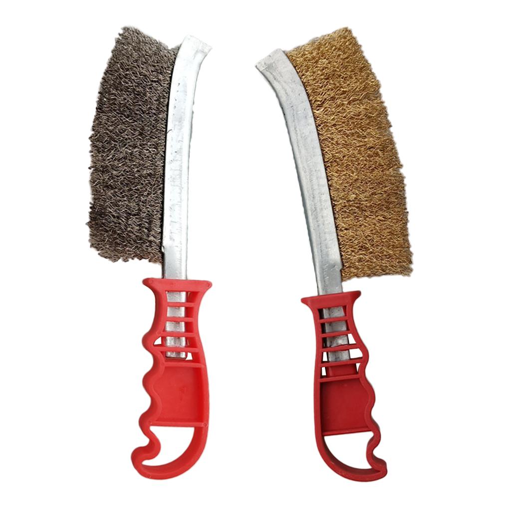 2pcs Steel Wire Hand Scratch Brush with Plastic Handle Rust &amp; Weld Cleaning