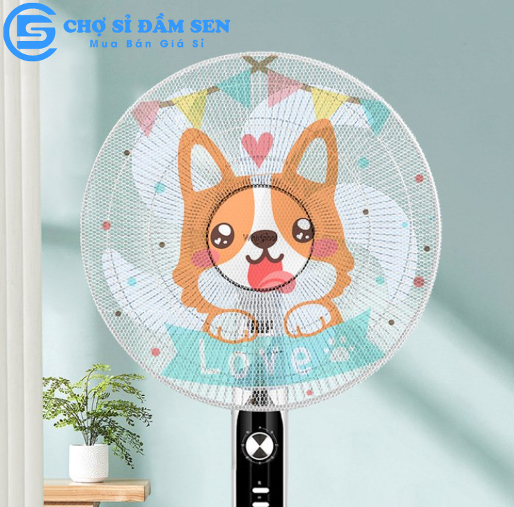 Lưới Bọc quạt hoạt hình dễ thương, giữ an toàn cho bé, yên tâm cho mẹ G341-Bocquat-HH