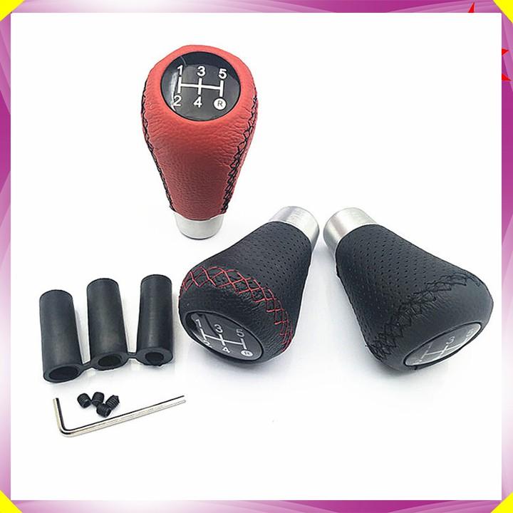 Đầu Tay nắm cần số xe hơi, ô tô bọc da thật 100% cao cấp dùng cho các xe số sàn - Chất liệu: Hợp kim đồng bọc da